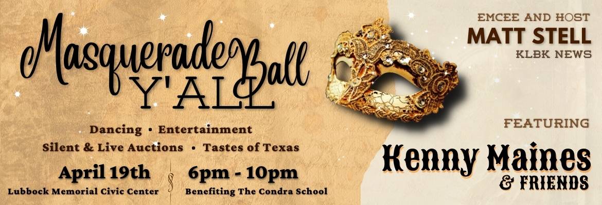 Banner for Masquerade Ball Y'all in Lubbock Texas, April 19th, 2024